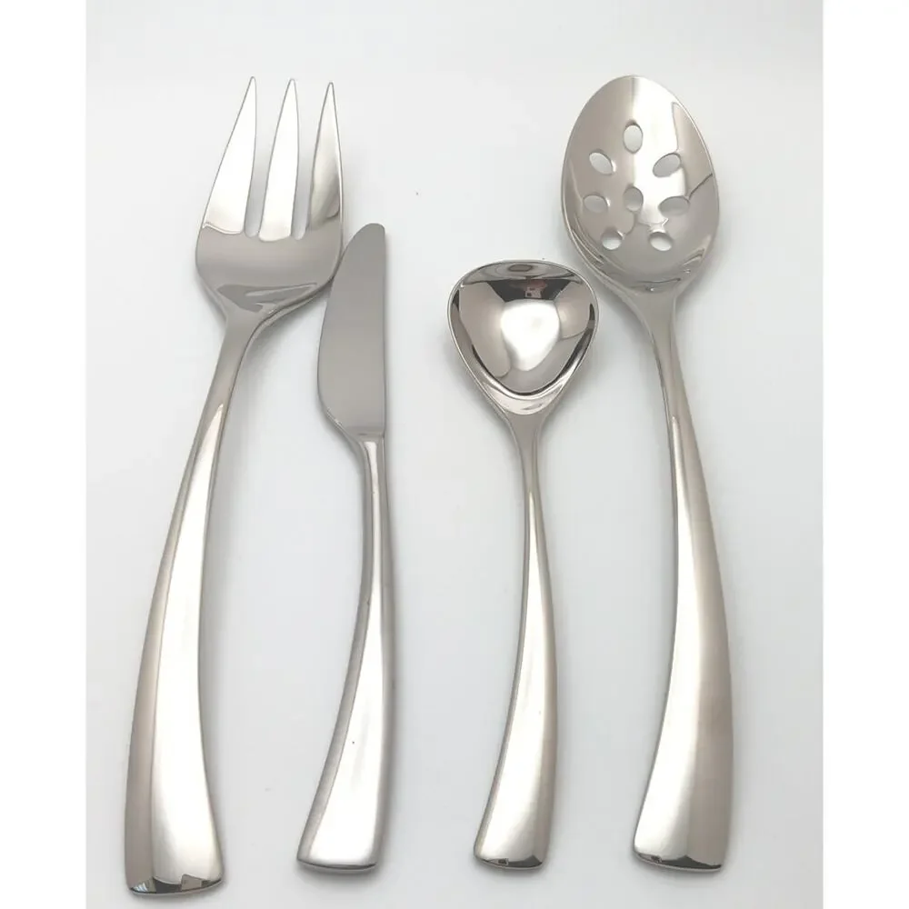 Dansk Umbra 4 Piece Server Hostess Set 18/10 Stainless Glossy Flatware China